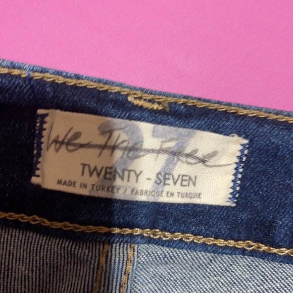 Free People High Waist Distressed Hem Jeans Size 27 - Picture 6 of 10